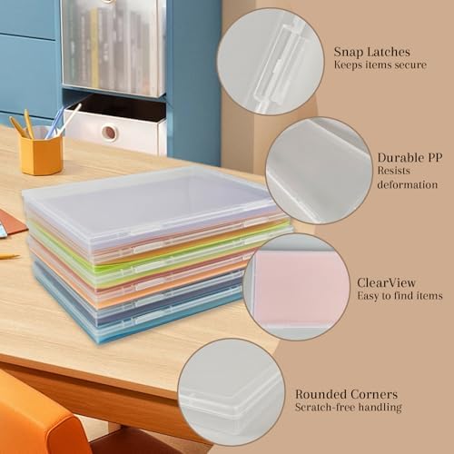 6 Pack 8 x 10 Inch Photo Storage Boxes Clear Organizer Bins - Image 3