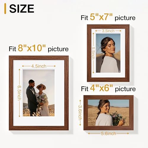 Vittanly 10 Pack Picture Frames Collage Wall Decor, Walnut Brown - Image 3