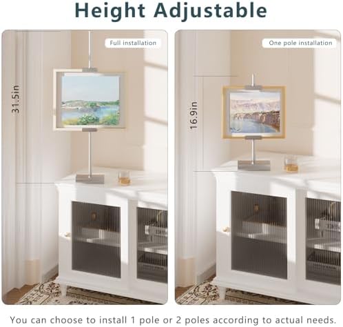 31.5"H Adjustable Tabletop Picture Frame Stand, Tabletop Easel Stand,Silver - Image 3