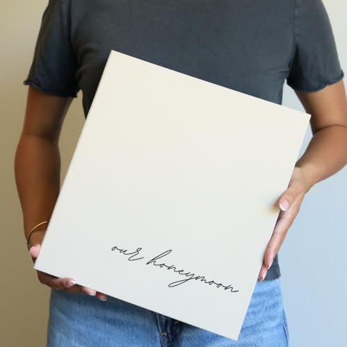 Honeymoon Photo Album Book 400 4x6 Photos Linen Scrapbook Keepsake Binder - Image 2