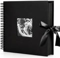 INNOCHEER Photo Album - Self Adhesive 80 Black Pages, Large Scrapbook Wedding Guest Book for DIY Anniversary Travel Memory Scrapbooking (Black 12 x 12) by INNOCHEER