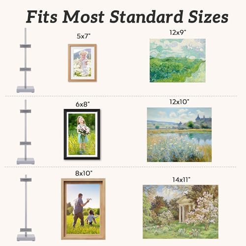 18” Steel Adjustable Tabletop Easel Stand,Picture Frame Holder for Display,Decorative Stands for Photos,Plates,Painting,Artwork,Poster,Books (White, Silver Grey) - Image 6