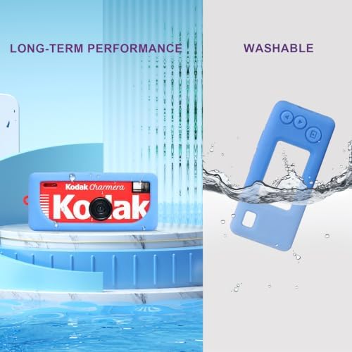 BOVKE Soft Silicone Case for KODAK CHARMERA Keychain Digital Camera, Blue - Image 6