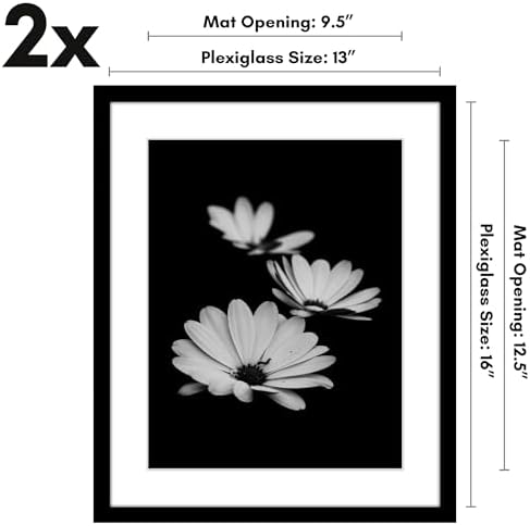 Americanflat 13x16 Picture Frame 2-Pack - Matted to 10x13 - Black - Image 2