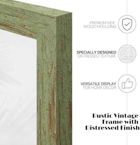 puthiac 4x6 Rustic Farmhouse Picture Frame, Weathered Green, 1 Pack - Image 2