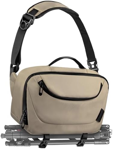 TAAOKA Camera Sling Bag,Waterproof Camera Case with Tripod Holder,Lightweight DSLR/SLR/Mirrorless Camera Bags Crossbody for photographers-Coffee by TAAOKA