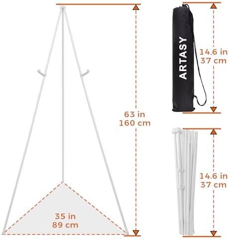 ARTASY 63" Easel Stand for Wedding Signs, White, 1 Pack with Carry Bag - Image 5