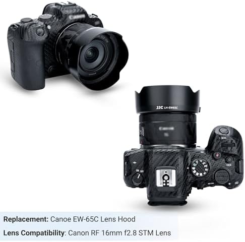 Reversible Tulip Lens Hood for Canon RF 16mm f/2.8 STM Lens, Lens Protector Replaces Canon EW-65C on Canon EOS R6 II R5 II R10 R8 R3 RP R Camera, Allow to Attach 43mm Filter and Snap-on Lens Cap - Image 2