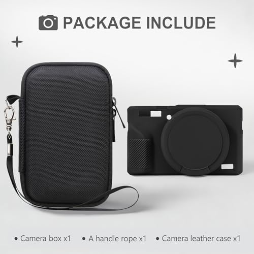 BOVKE Hard Case + Silicone Cover for Canon Powershot G7 X Mark III, Black - Image 2