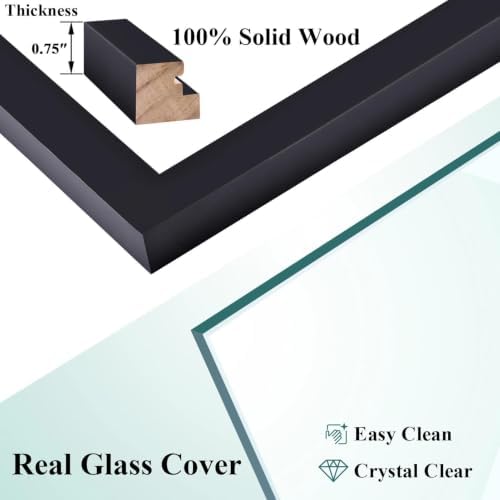RPJC 8x10 Solid Wood Picture Frame Real Glass Cover Black - Image 7
