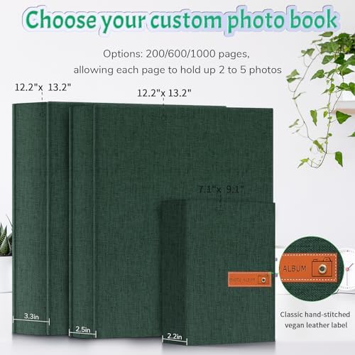 Popotop 4x6 Photo Album 200 Pictures, Linen Hardcover, Reinforced Spine - Image 3