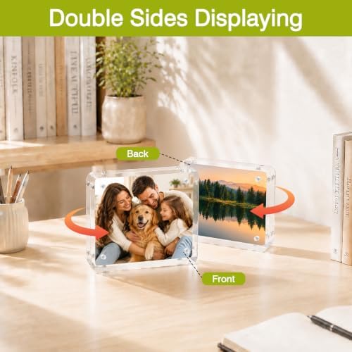Egofine 3.5x5 Acrylic Frame, 20mm Thicker Frameless Clear Picture Frame - Image 6