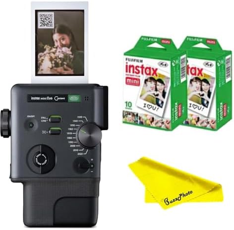 FUJIFILM Instax Mini Evo Cinema (Camera w/BuzzPhoto Twin Pack Bundle) by FUJIFILM