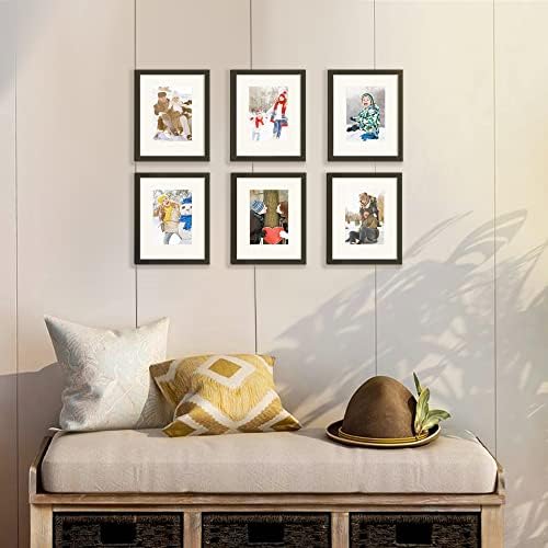 upsimples 8x10 Picture Frame Set of 10, Display Pictures 5x7 with Mat or 8x10 Without, Multi Photo Frames Collage for Wall or Tabletop Display, Black - Image 2