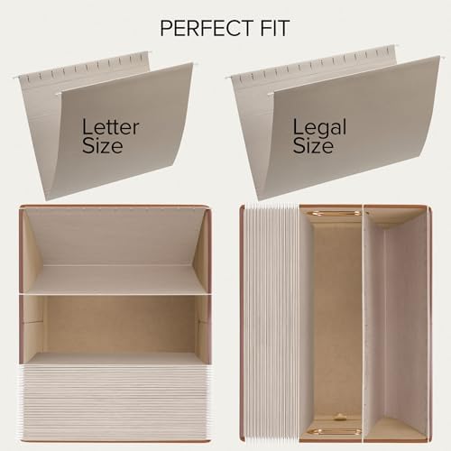 Decorative File Organizer Box Set of 2 - Collapsible Linen Filing Cabinets - Image 5