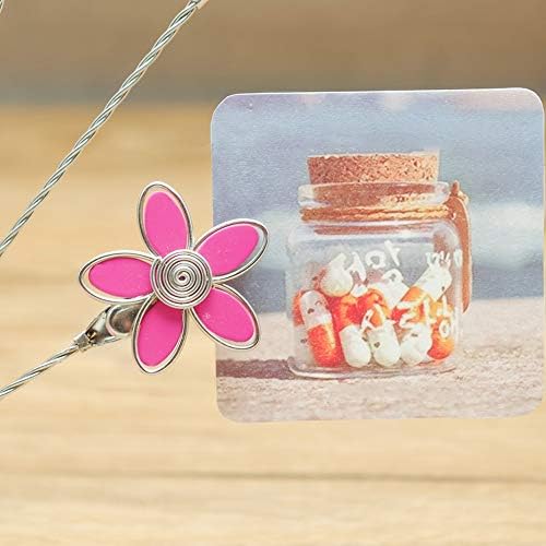 8-Branch Family Tree Picture Frame Holder, Card Photo Clips Holder Desk Stand for Memo Paper Note Photo Christmas Wedding Card Display (Rose Red Flower) - Image 4