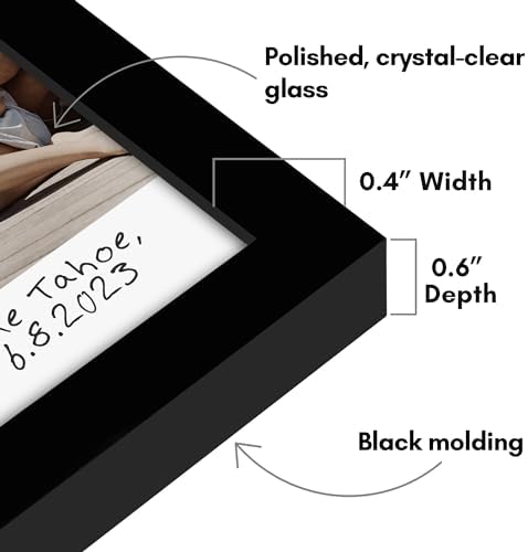 Americanflat 2x3 Picture Frame - Use as 2x3 Frame for Instant-Print Photos - Black Mini Picture Frames for Tabletop and Wall Display with Polished Crystal-Clear Glass - Image 3