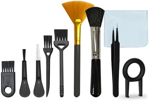 Computer Keyboard Cleaning Brush, Anti Static Nylon Electronics Cleaning Brush Kit, for Computer Keyboard, Printer, Phone, Sewing Machine, Car Interior Detailing, Razor Cleaning (Set of 10) by Unknown