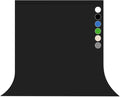 Black Photo Backdrop for Photoshoot Solid Color Background 5x7 ft | Photography Studio Photobooth Curtain for Headshot, Homestudio, Portrait, Video, Meeting, Easy to Install, Washable Fabric by Pksoiil