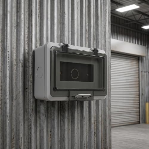 Lurrose Roller Shutter Button Lock Box - Waterproof Garage Door Switch Cover for Roller Shutter Button Guard - Dustproof Industrial Garage Switch Protector for Commercial Fire Safety - Image 6