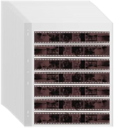 100 Pcs 35mm Film Negative Sleeves Film Negative Storage Presentation Materials 35mm Size Negative Pages Holds Seven Strips of Six Frames Help You Collect and Organize Film by KDIMSY