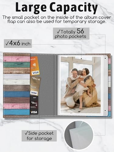 Photo Album 4x6, 56 Pocket Small Picture Book Inspirational Quote - Image 4