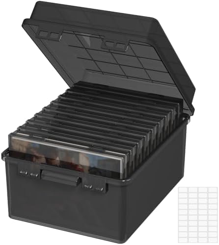 Lifewit 9 Pcs 5"x7" Photo Storage Box, Acid-Free, Black by Lifewit