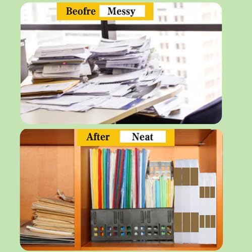 12 Pcs Clear Paper Storage Box, Brown, 12.4 x 9.84 x 1.18 Inches - Image 6