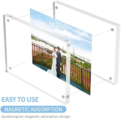 Sezanrpt 5 Pack Acrylic Photo Frames 3.5x5 Double Side Magnets Picture Frame, Magnetic Picture Frames for 3x4, 3.5x4.5 photos, 3x5 Picture Frame 10 + 10MM Thickness - Image 3