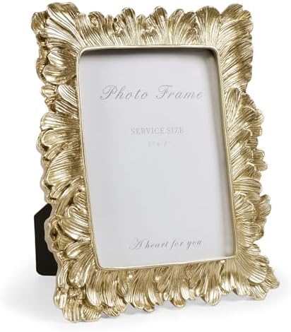 Cuspin 5x7 Picture Frame Gold Vintage Palm Leaf Textured Resin Frame by Cuspin