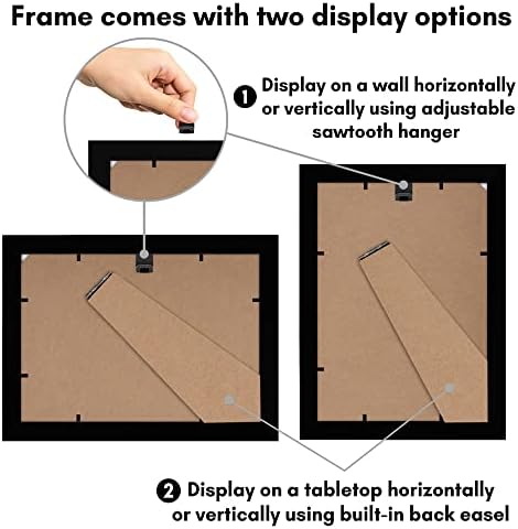 Americanflat 7x10 Picture Frame with Shatter-Resistant Glass - Signature Collection - Gallery-Style Frames Made of Engineered Wood - Photo Frame for Tabletop and Wall Display - Black - Image 5
