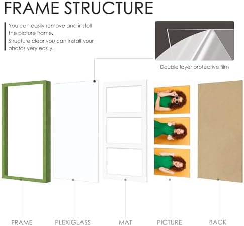 DUENPY 8x16 Collage Frame For 3 5x7 Photos Green - Image 6