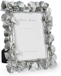 Cuspin 4x6 Silver Picture Frame, Vintage Ornate Leaf Textured Resin Frame by Cuspin