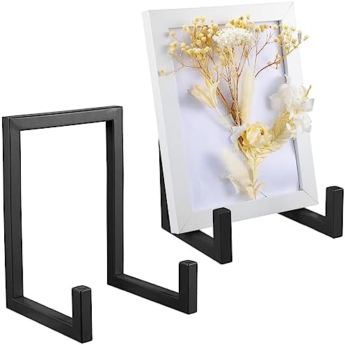 2 Pcs Large Plate Stands for Display Metal Frame Holder, Black, 8 Inch by Sweetude