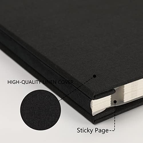 Photo Album Self Adhesive Pages Scrapbook 40 Pages, 13.2x12.8 Black - Image 3
