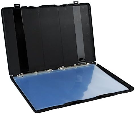 UniKeep 11x17 Large Format Presentation Binder Case with 10 Clear EnvyPak Page Protectors, Black Clamshell Portfolio Folder with 6 Metal Rings for Blueprints, Art, Schematics, and Posters, Made in USA by UniKeep