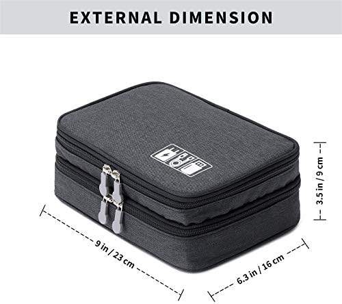Lanola Travel Cable Organizer Bag, Electronic Accessories Case Portable Double Layer Cable Storage Bag for Cord, Charger, Flash Drive, Phone, SD Card,Personal Items - (Black) - Image 2