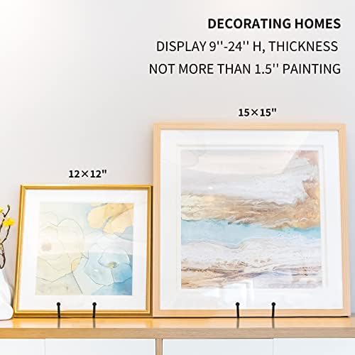 Decolore 8 Inch 3 Pack Black Metal Plate Holder Display Stands for Picture, Decorative Plate, Book, Photo Easel, Artistic Work - Image 4
