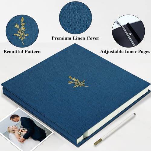 Self Adhesive Photo Album Linen Cover 60 Pages Navy Blue - Image 3