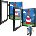 2 Pack 8.5x11 Front-Opening Kids Artwork Frames Changeable (Black) by GoldenStateArt