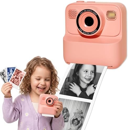 Kids Instant Print Camera, Zero-Ink Thermal Printing with 4 Paper Rolls by Unknown