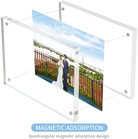 Sezanrpt Acrylic Photo Frames 3.5x5 Double Side Magnets Picture Frame, Magnetic Picture Frames for 3x4, 3x5, 3.5x4.5 photo, 10 + 10MM Thickness 1Pack - Image 3
