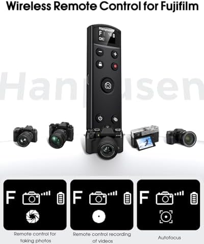 for Fujifilm Camera Remote Control, Hanpusen Rechargeable Wireless Shutter Release with OLED Screen for Fujifilm X100 VI/X-M5/X-T30 II/X-E5/X-T5/X half/X-H2S/X-T30/X-T4/X-T3/X-S20/X-S10/X-T50/X-H2 - Image 4