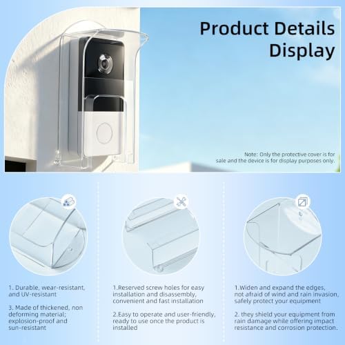 Transparent Plastic Doorbell Rain Cover , All Models Waterproof Protector Shield For Ring 1/2/3/4/2020/Pro/Pro 2/ Video Doorbells - Image 5
