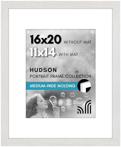 Americanflat 16x20 Poster Frame - Matted to 11x14 - White by Americanflat