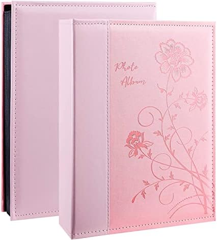Artmag Photo Album 4x6 300 Photos, Extra Large Capacity Leather Cover Wedding Family Photo Albums Holds 300 Horizontal 4x6 Photos(Pink) by Artmag