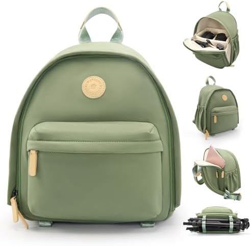 Cwatcun Camera Backpack for Women, Compact DSLR Bag with Tripod Strap by FocusonCameraBag