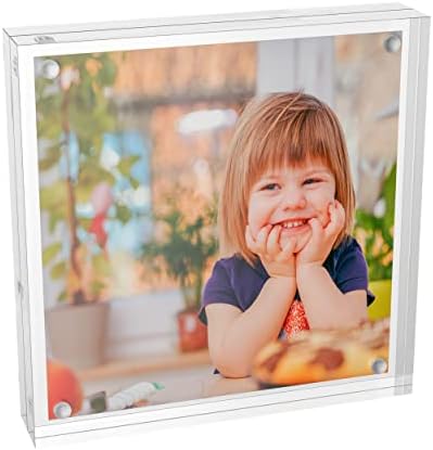 Sezanrpt Clear Booth Photo Frame 5x5, Perspex Square Picture Frame, Acrylic Photo Frame for 5x5, 4x4, 3x3 Picture Display by Sezanrpt