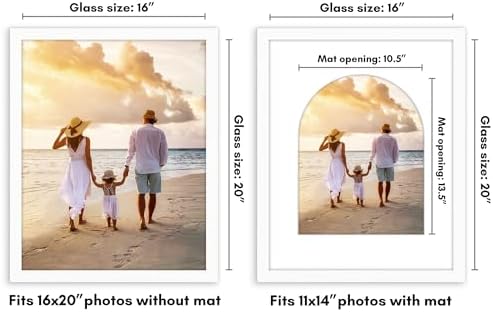 Americanflat 16x20 Poster Frame - Matted to 11x14 - Engineered Wood - White - Image 2
