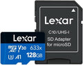 Lexar High-Performance 633x 128GB microSDXC UHS-I Card with SD Adapter, C10, U3, V30, A1, Full-HD & 4K Video, Up To 100MB/s Read, for Smartphones, Tablets, and Action Cameras (LSDMI128BBNL633A) by Lexar